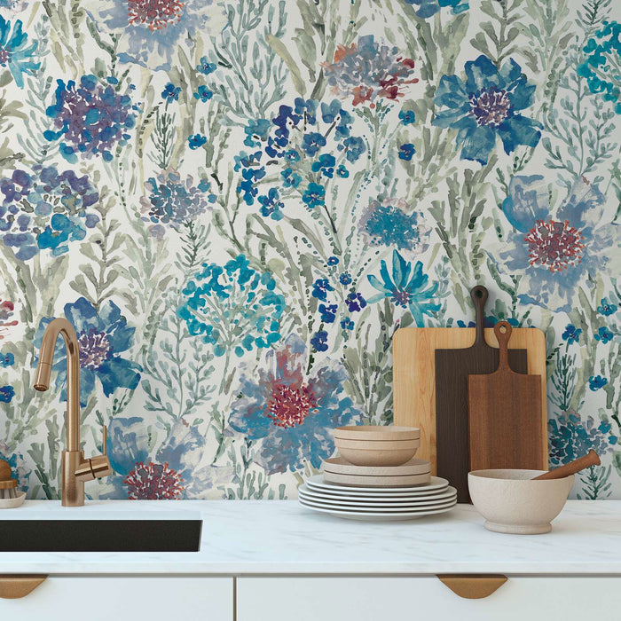 Aquarell Dreams Wallpaper - Blue