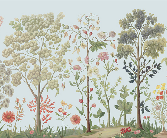 Arboretum Exotic Tropical Garden - Custom sized wallpaper mural (per/m2) - Blue