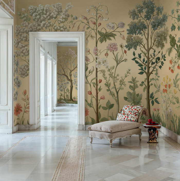 Arboretum Exotic Tropical Garden - Custom sized wallpaper mural (per/m2) - Gold