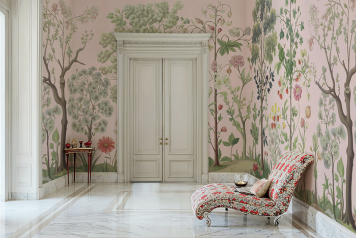 Arboretum Exotic Tropical Garden - Custom sized wallpaper mural (per/m2) - Pink