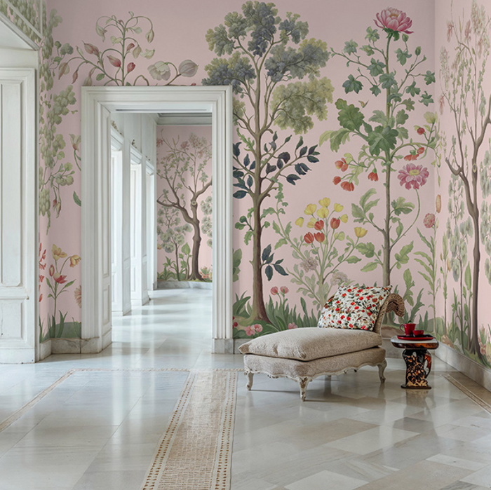 Arboretum Exotic Tropical Garden - Custom sized wallpaper mural (per/m2) - Pink