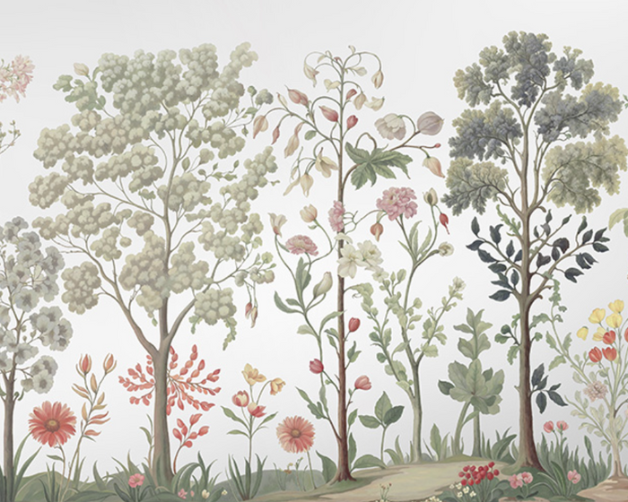 Arboretum Exotic Tropical Garden - Custom sized wallpaper mural (per/m2) - Silver