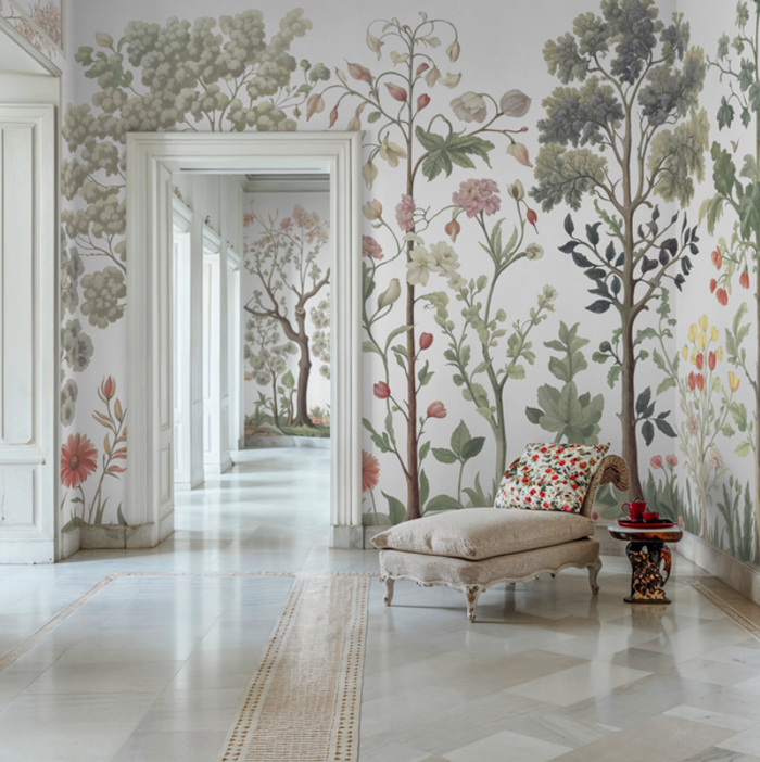 Arboretum Exotic Tropical Garden - Custom sized wallpaper mural (per/m2) - Silver