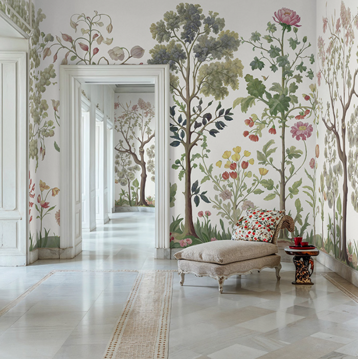 Arboretum Exotic Tropical Garden - Custom sized wallpaper mural (per/m2) - White