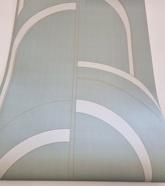 Arch Deco Wallpaper - Half Robyn Blue