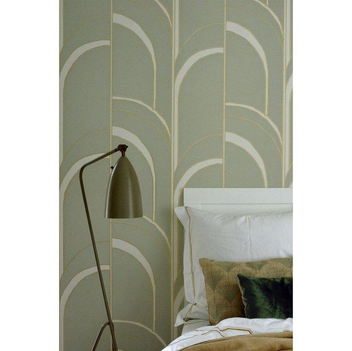 Arch Deco Wallpaper - Half Robyn Blue