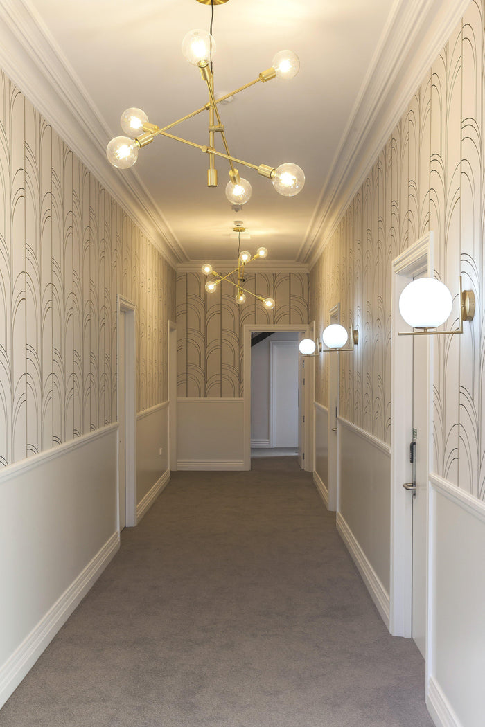 Arch Deco Wallpaper - Half Robyn Blue