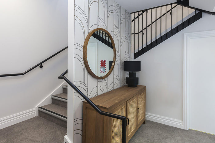 Arch Deco Wallpaper - Half Robyn Blue