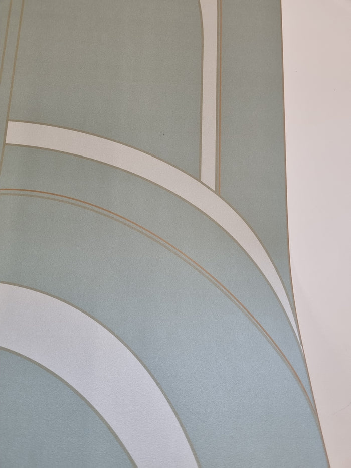Arch Deco Wallpaper - Half Robyn Blue