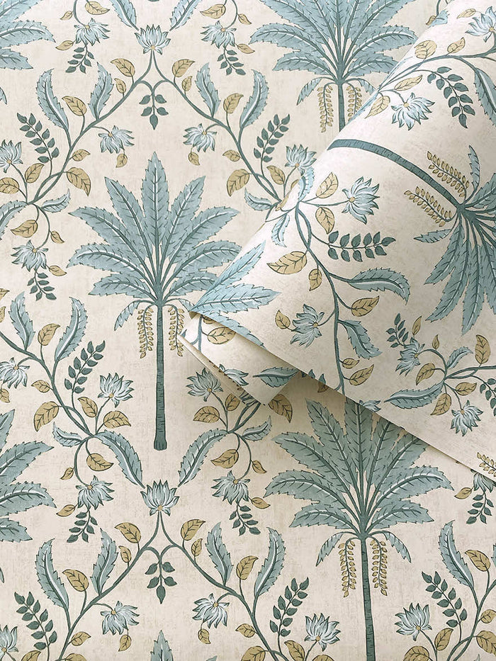 Roll of Ariara wallpaper in Blue