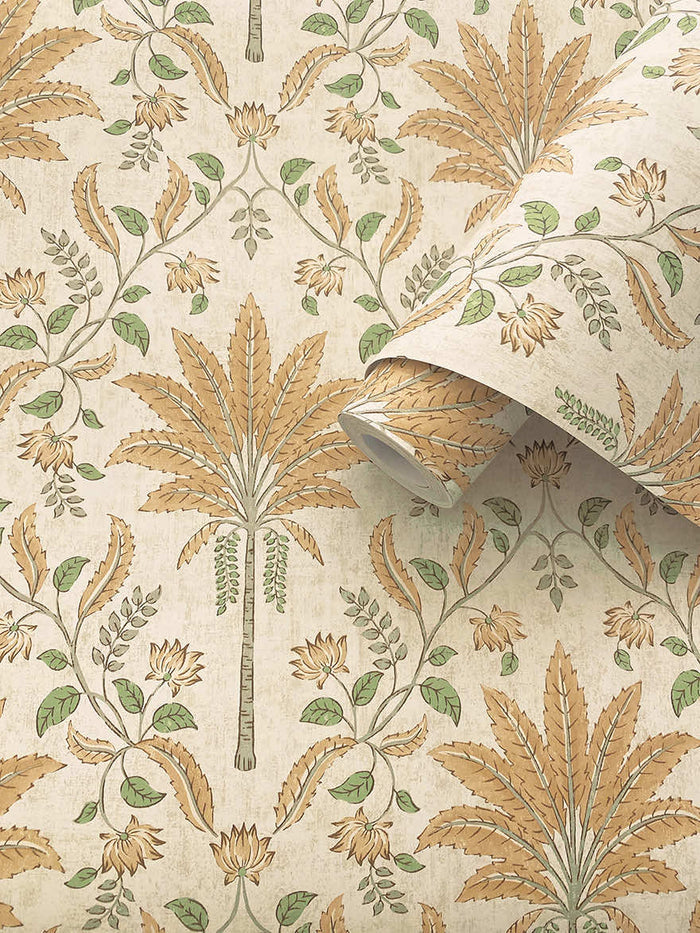 Roll of Ariara wallpaper in Orange