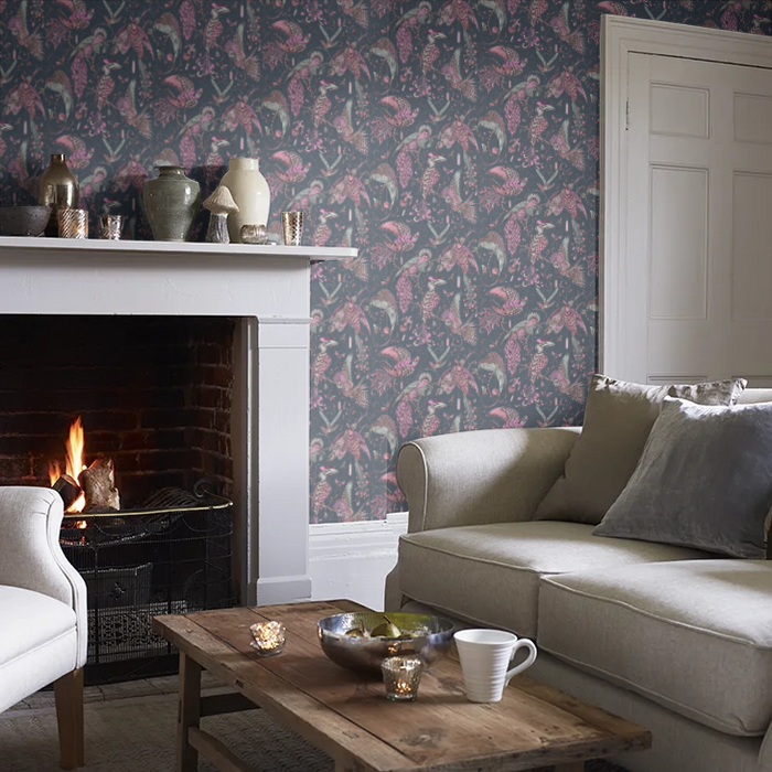 Audubon by Emma J Shipley Wallpaper - Pink