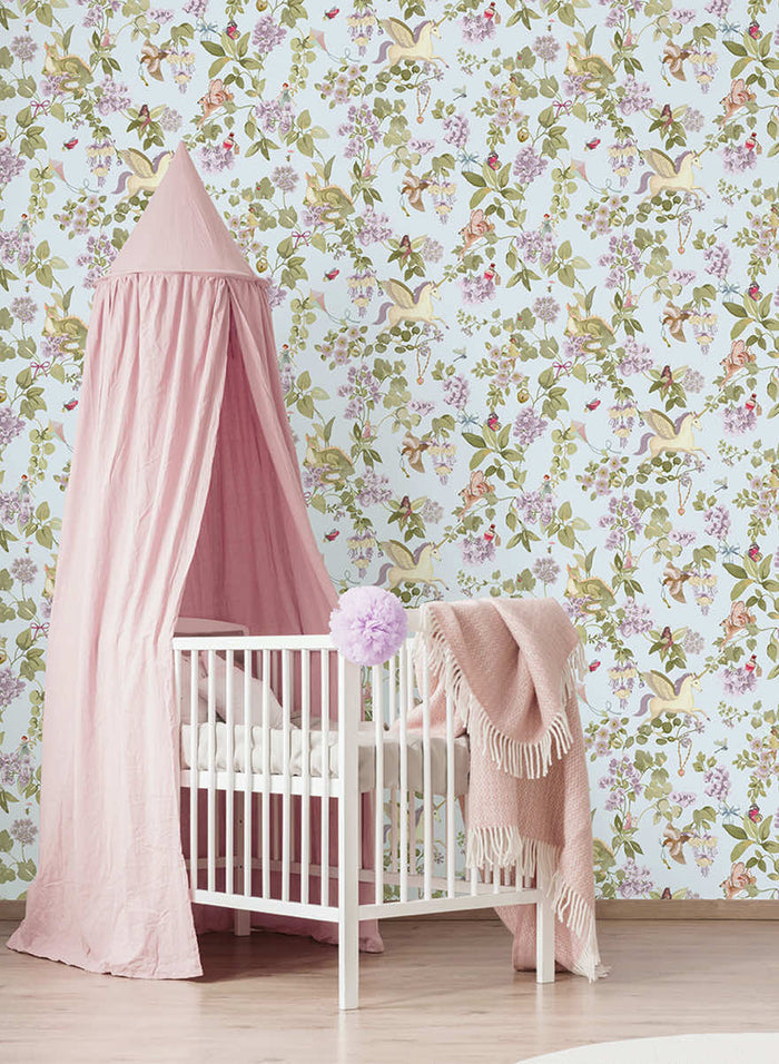 Away with the Fairies Wallpaper - Blue