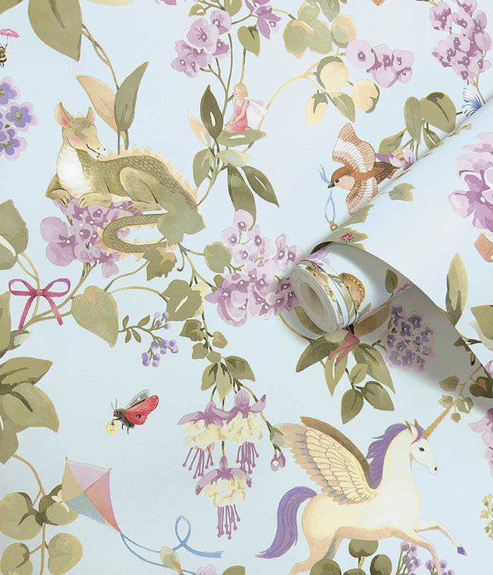 Away with the Fairies Wallpaper - Blue