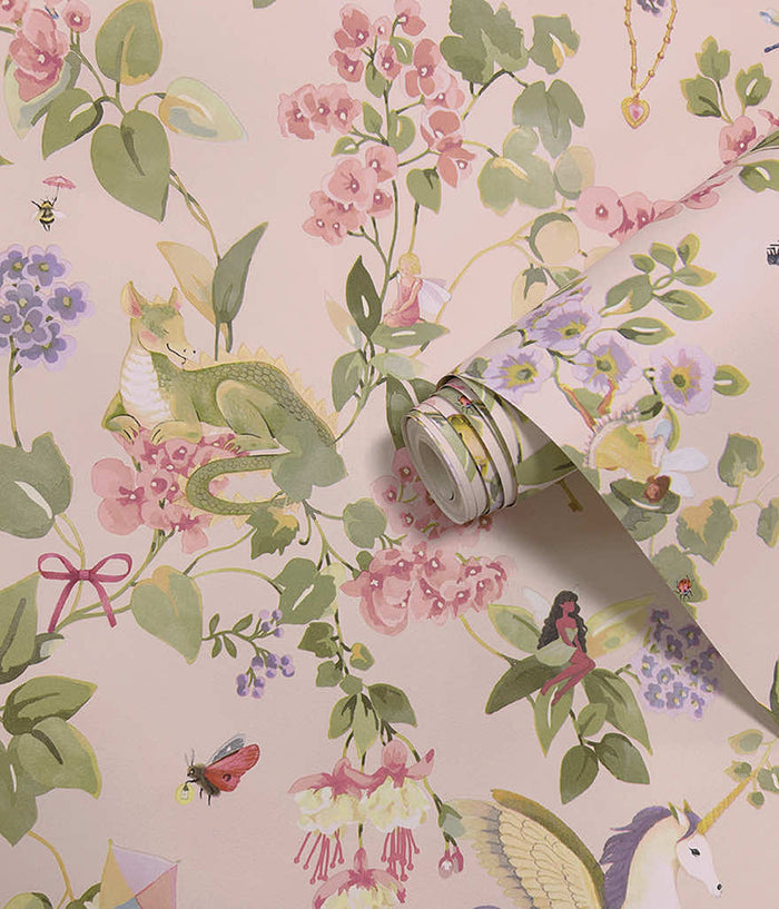 Away with the Fairies Wallpaper - Pink
