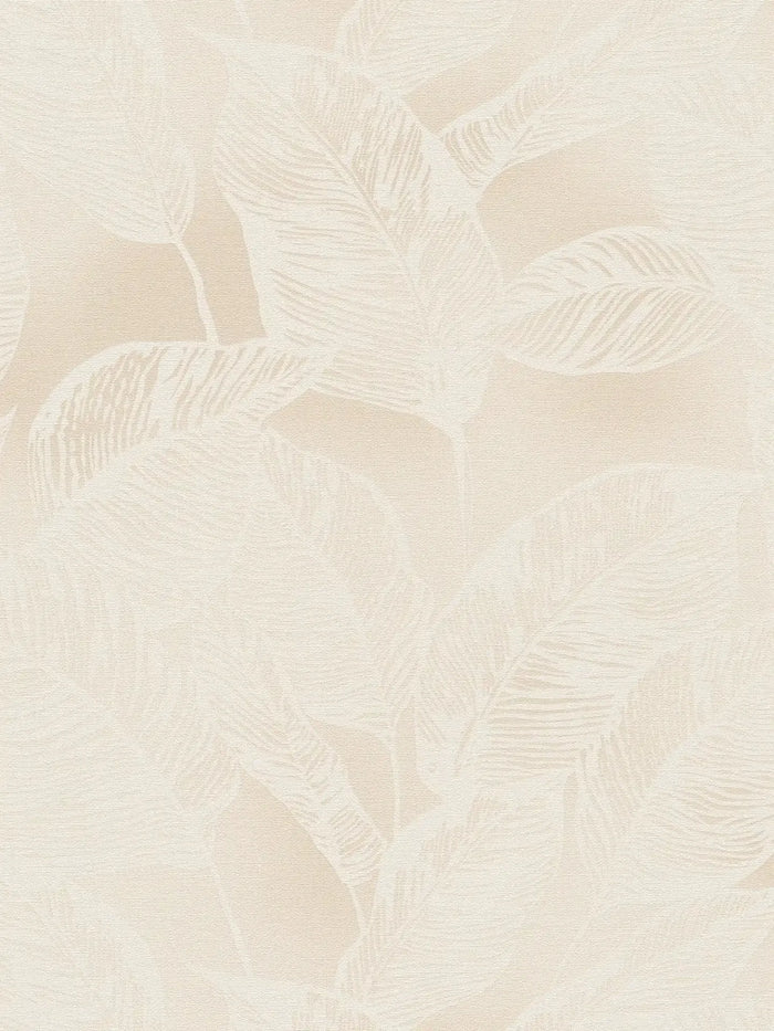 Banana Grove - Leaf Wallpaper - Beige