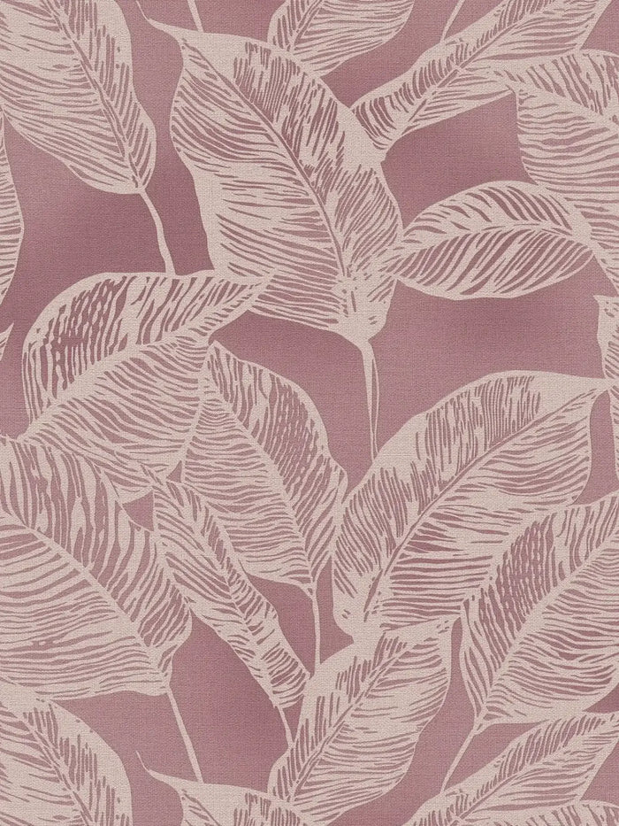 Banana Grove - Leaf Wallpaper - Pink