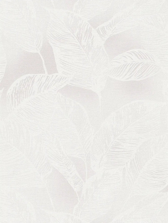 Banana Grove - Leaf Wallpaper - White