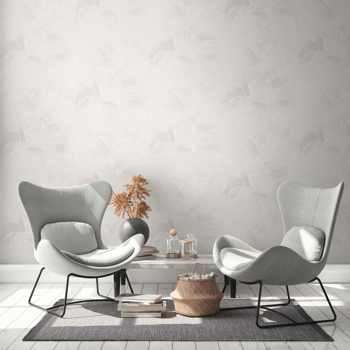 Banana Grove - Leaf Wallpaper - White
