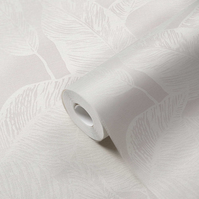 Banana Grove - Leaf Wallpaper - White