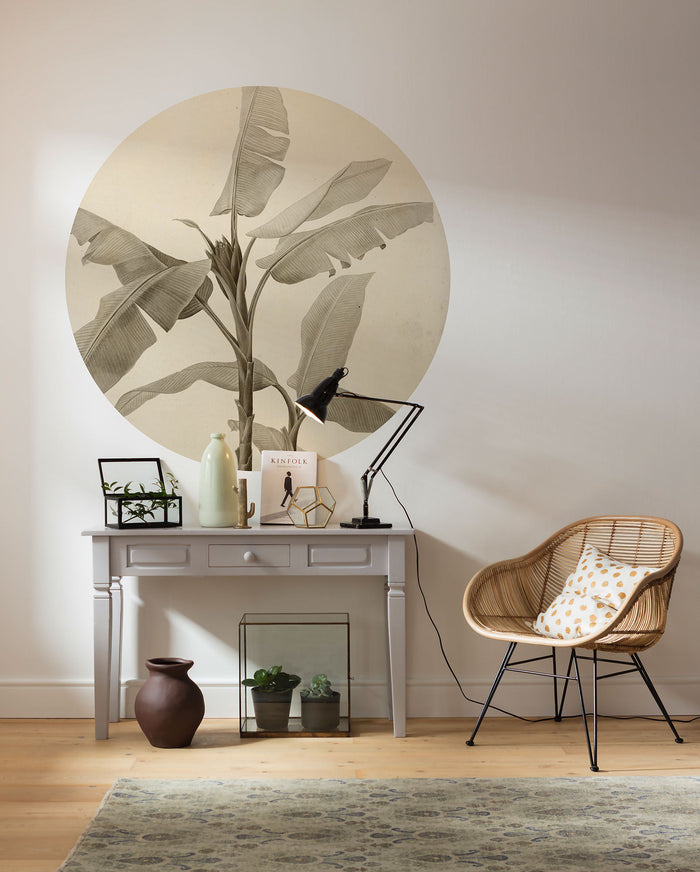 Banana Plant - Circular Mural - Self Adhesive
