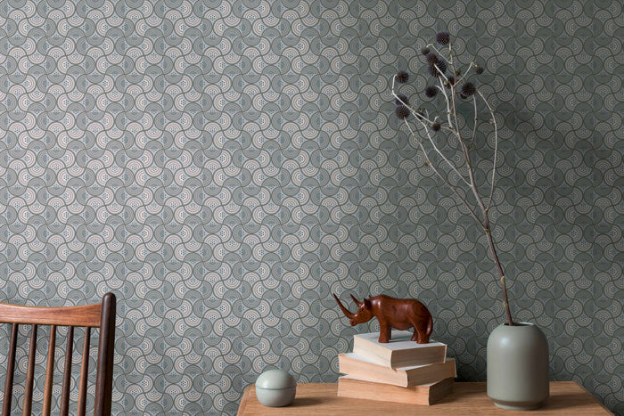 Baroque Pattern II Wallpaper - Grey