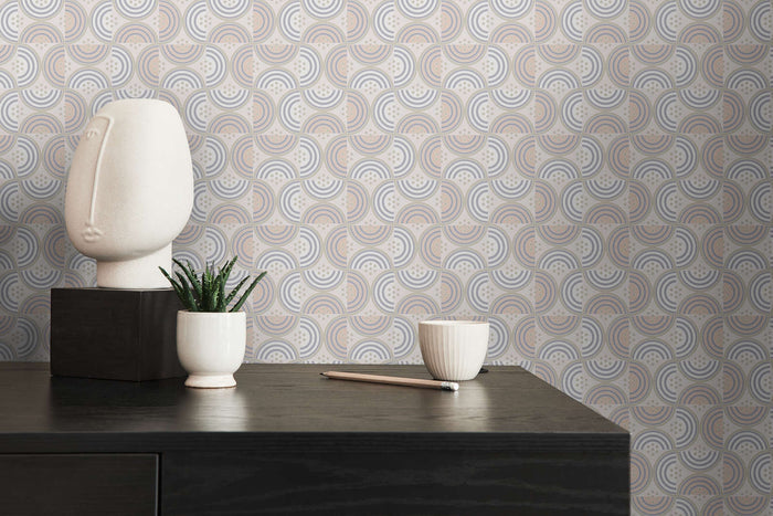 Baroque Pattern II Wallpaper - Light Grey