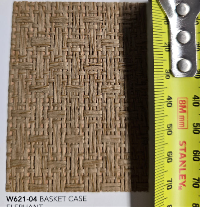 Basket Case - Grasscloth Wallpaper - Elephant
