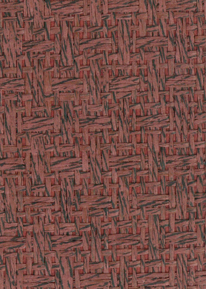 Basket Case - Grasscloth Wallpaper - Ruby