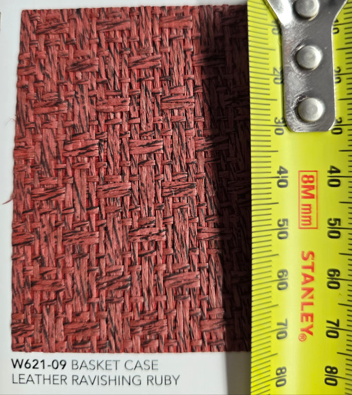 Basket Case - Grasscloth Wallpaper - Ruby