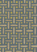 Basket Weave Grass cloth Wallpaper - Ink Grey on Gold