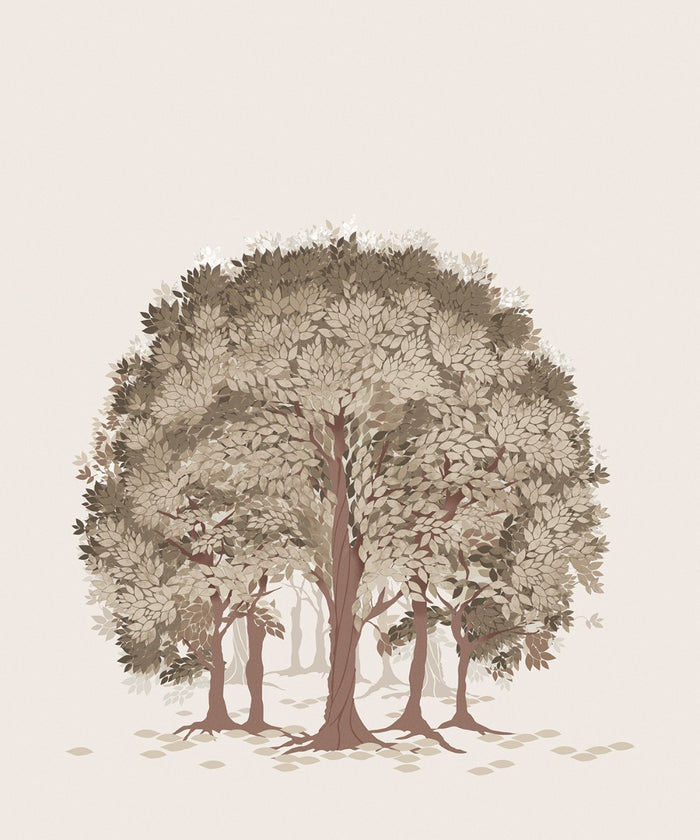 Beech Forest - Custom Sized Wallpaper Mural (per m2) - Brown Shades