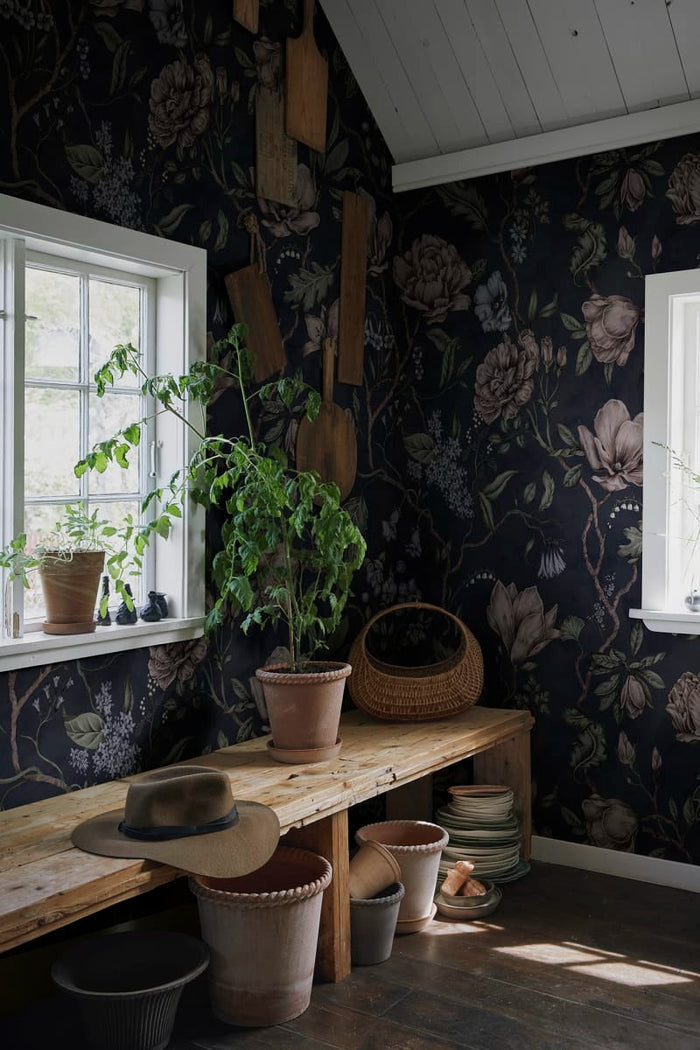 Belinda Mural Wallpaper - Dark Blue