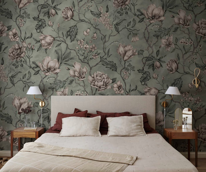 Belinda Mural Wallpaper - Garden Green