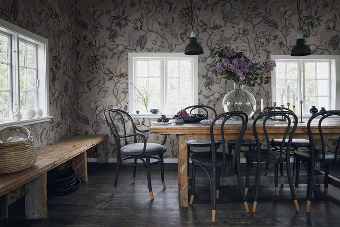 Belinda Mural Wallpaper - Misty Blue