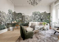 Bellewood Clouds - Green - Custom Sized Wallpaper Mural (per m2)