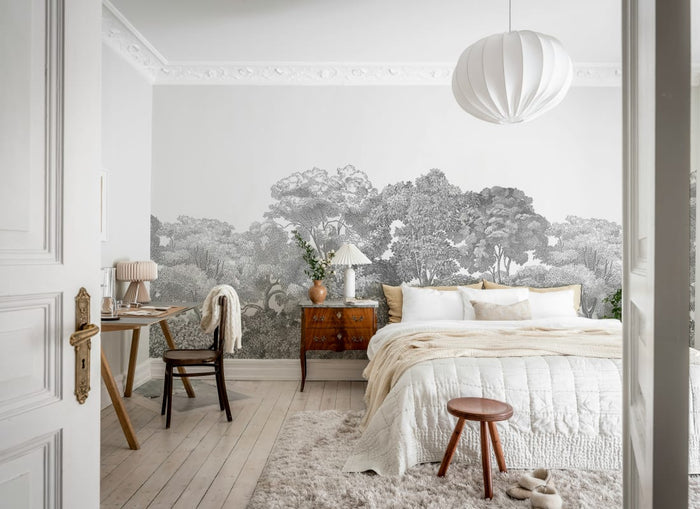 Bellewood Clouds - Grey - Custom Sized Wallpaper Mural (per m2)