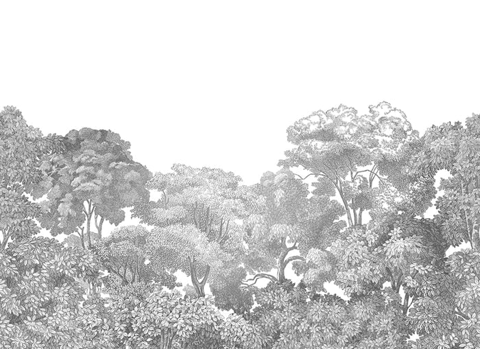 Bellewood Clouds - Grey - Custom Sized Wallpaper Mural (per m2)