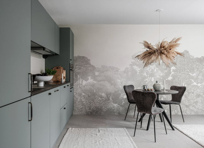 Bellewood Clouds - Grey - Custom Sized Wallpaper Mural (per m2)