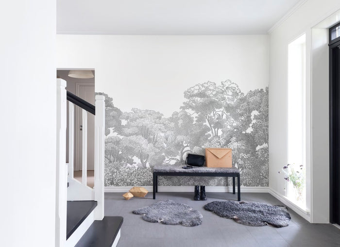 Bellewood Clouds - Grey - Custom Sized Wallpaper Mural (per m2)