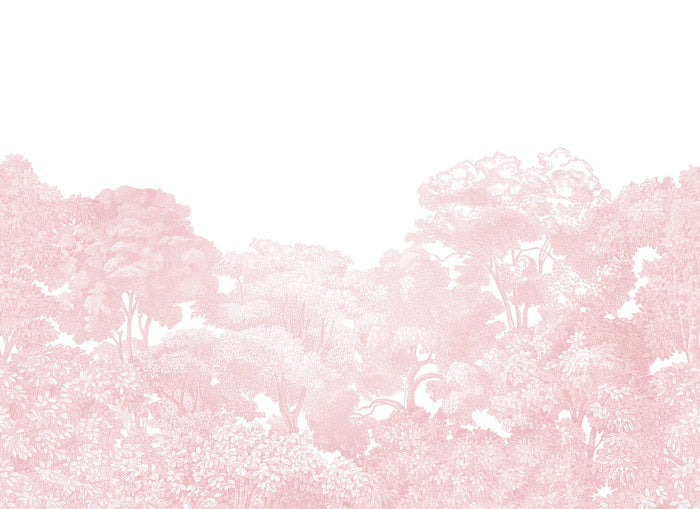 Bellewood Clouds - Pink - Custom Sized Wallpaper Mural (per m2)