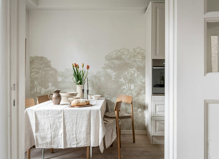 Bellewood Clouds - Sand - Custom Sized Wallpaper Mural (per m2)