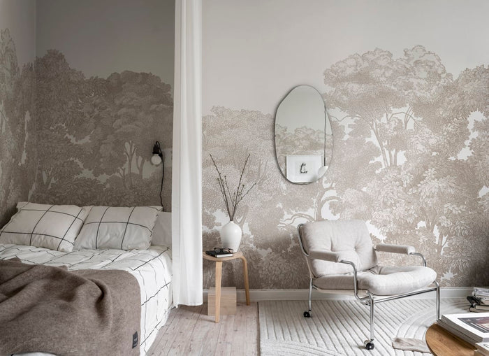 Bellewood Clouds - Sand - Custom Sized Wallpaper Mural (per m2)