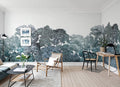 Bellewood Clouds - Teal - Custom Sized Wallpaper Mural (per m2)
