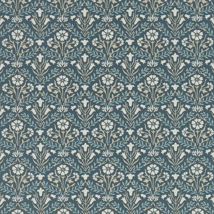 Bellflowers Wallpaper - Morris - Indigo Linen