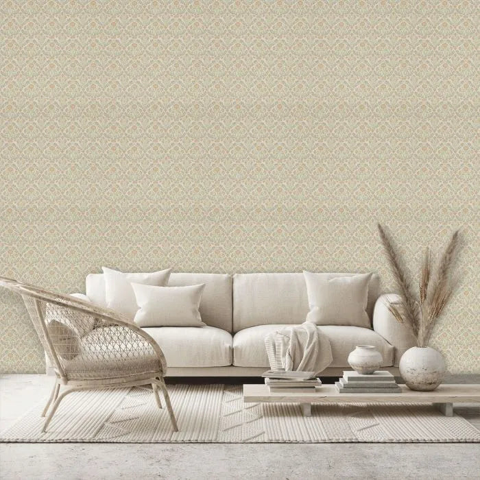 Bellflowers Wallpaper - Morris - Manilla/Olive