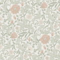 Bilbury Floral Wallpaper - Sage Coral