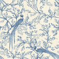 Bird Toile Wallpaper - Dark Denim