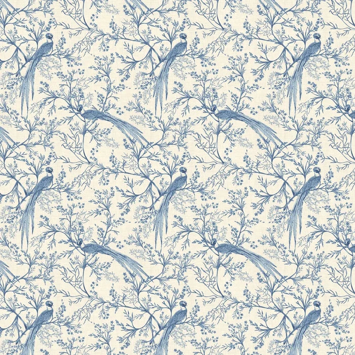 Bird Toile Wallpaper - Dark Denim