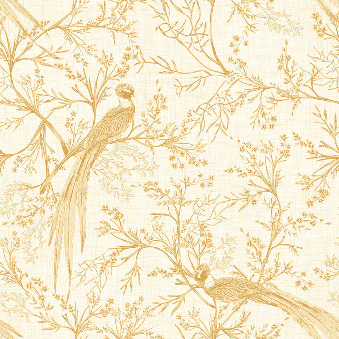 Bird Toile Wallpaper - Honey